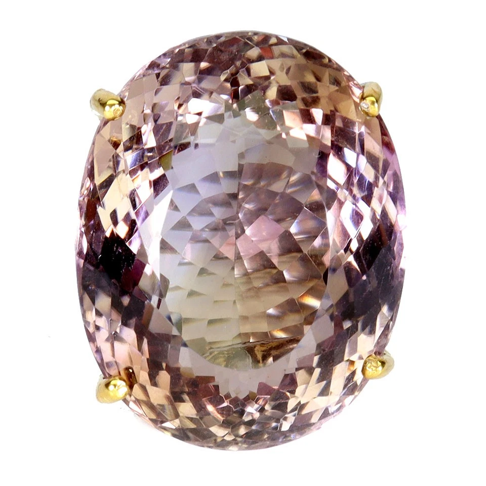 925 Sterlingsilber Ring Oval Ametrin 64ct Smaragd Handgemachtes Schmuckstück 8 - Bild 2 von 4