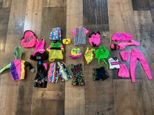 MEGA NEÓN 22 piezas Lote De Colección Años 80 90 Barbie y Ken Ropa Ciclismo Fecha 711 Rockers