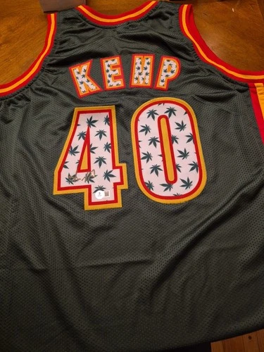 Shawn Kemp Autographed Hemp Basketball Jersey Seattle Supersonics Beckett COA