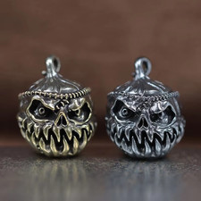 Halloween Pumpkin Face EDC Brass Beads DIY Woven Paracord Lanyard Pendants Tool