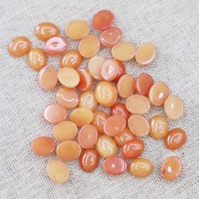 50pcs Natural Orange Stone Oval CAB CABOCHON 8x10mm for DIY Jewelry No Holes