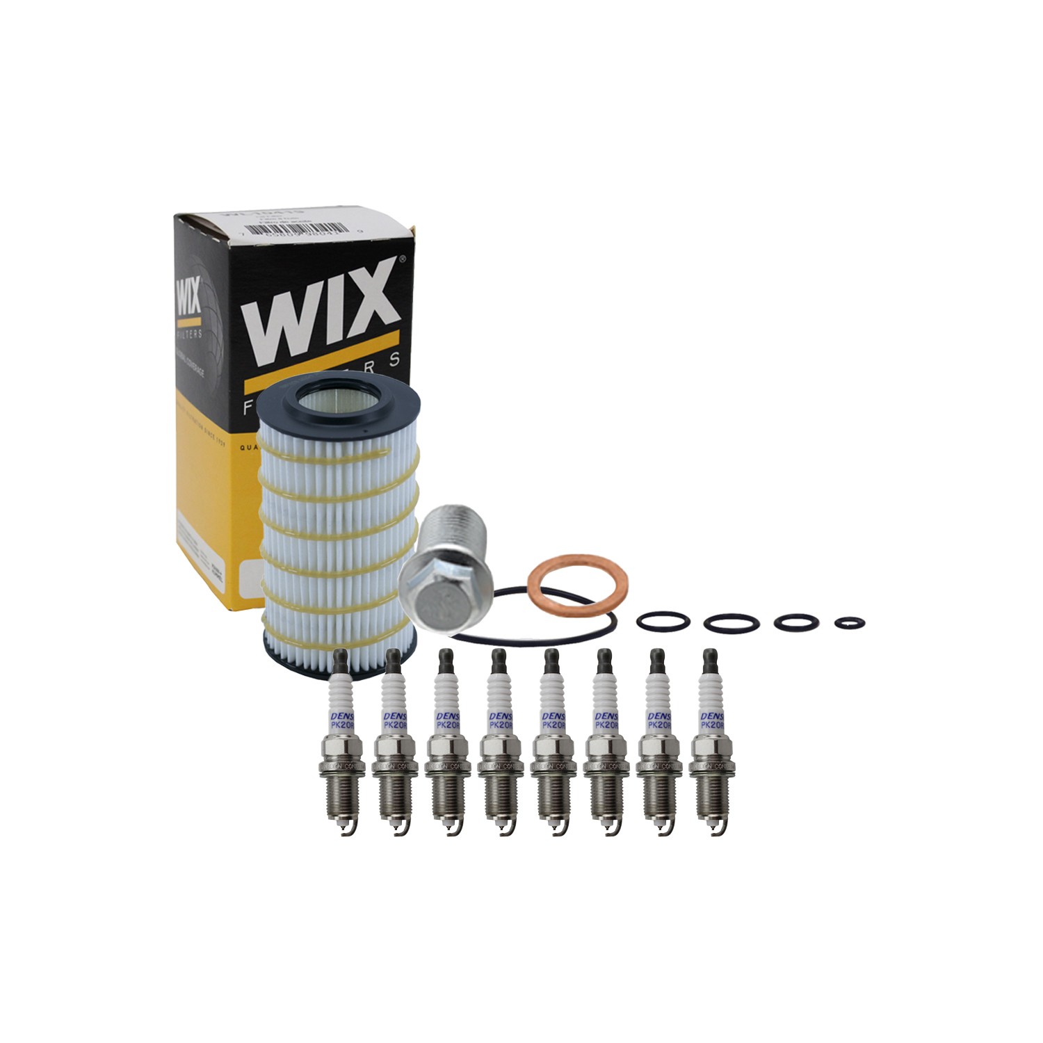 Wix Engine Oil Filter  Denso 8 Spark Plugs kit for R171 SLK55 W203 C55 AMG V8