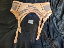 Honey Birdette Peach M Shannon Garter Belt NWT