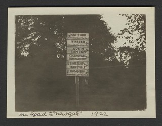 Windsor? CT: 1922 Photo Road Signs WINSTED AVON CANTON GRANBY NEW HARTFORD...
