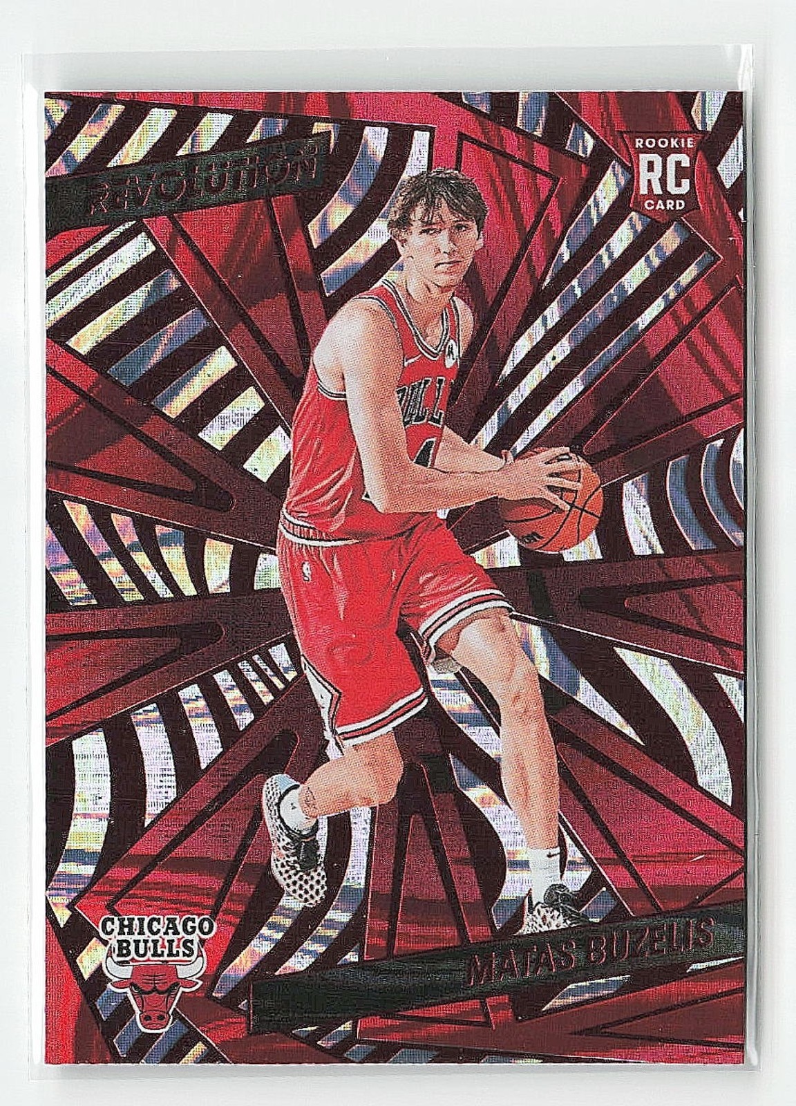 2024 Panini Revolution Matas Buzelis Red Swirl #129 RC Bulls