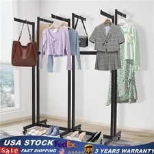 6 Arms Clothing Display Retail Rack Adjustable Floor Standing Metal Garment Rack