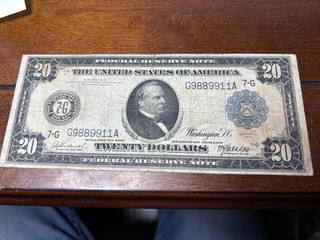 1914 Large 20 Dollar Chicago Federal Reserve Note BURKE