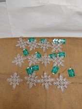 12 Kurt Adler Acrylic Iridescent Snowflake ChristmasOrnaments Brand New WTags