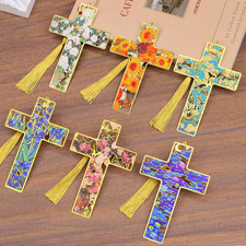 6Pcs Metal Bookmarks Cross Bookmarks for Women Men Kids Teacher Book Lovers Gift