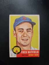 1953 Topps Set-Break #163 Fred Hatfield VG-VGEX Wrinkle Detroit TIGERS 