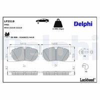 Bremsbelagsatz Delphi LP3518, Vorne