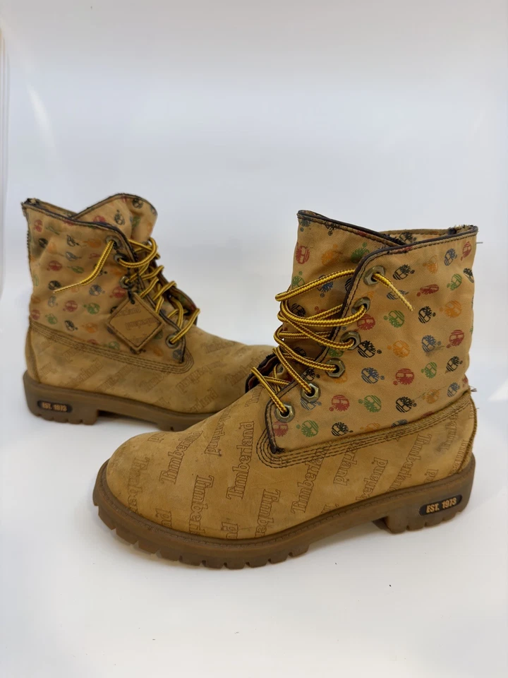 Timberland 4.5 Unisex Roll Top Raro De Colección Trabajo Senderismo Bota Foto 2 de 4