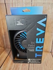 Treva 3-1/2" Blue 3-Speed Portable Rechargeable Fan with Sturdy Base New In Box