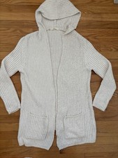 Elan Cardigan Hooded Sweater Polyester Ivory/Cream