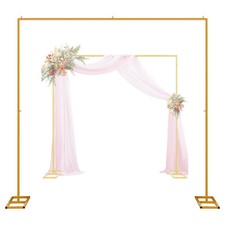 10x10ft Square Arch Metal Backdrop Stand Party Garden Adjust Arch Arbor Frame