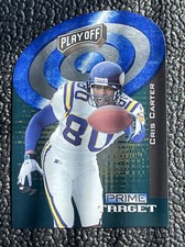 🔥CRIS CARTER 1997 PLAYOFF ZONE PRIME TARGET BLUE!🔥VIKINGS HOF!