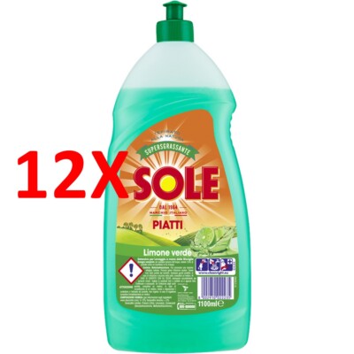 12 X Sole Liquid Dish Detergent 1100 Ml.lemon Green Geschirrspülmittel