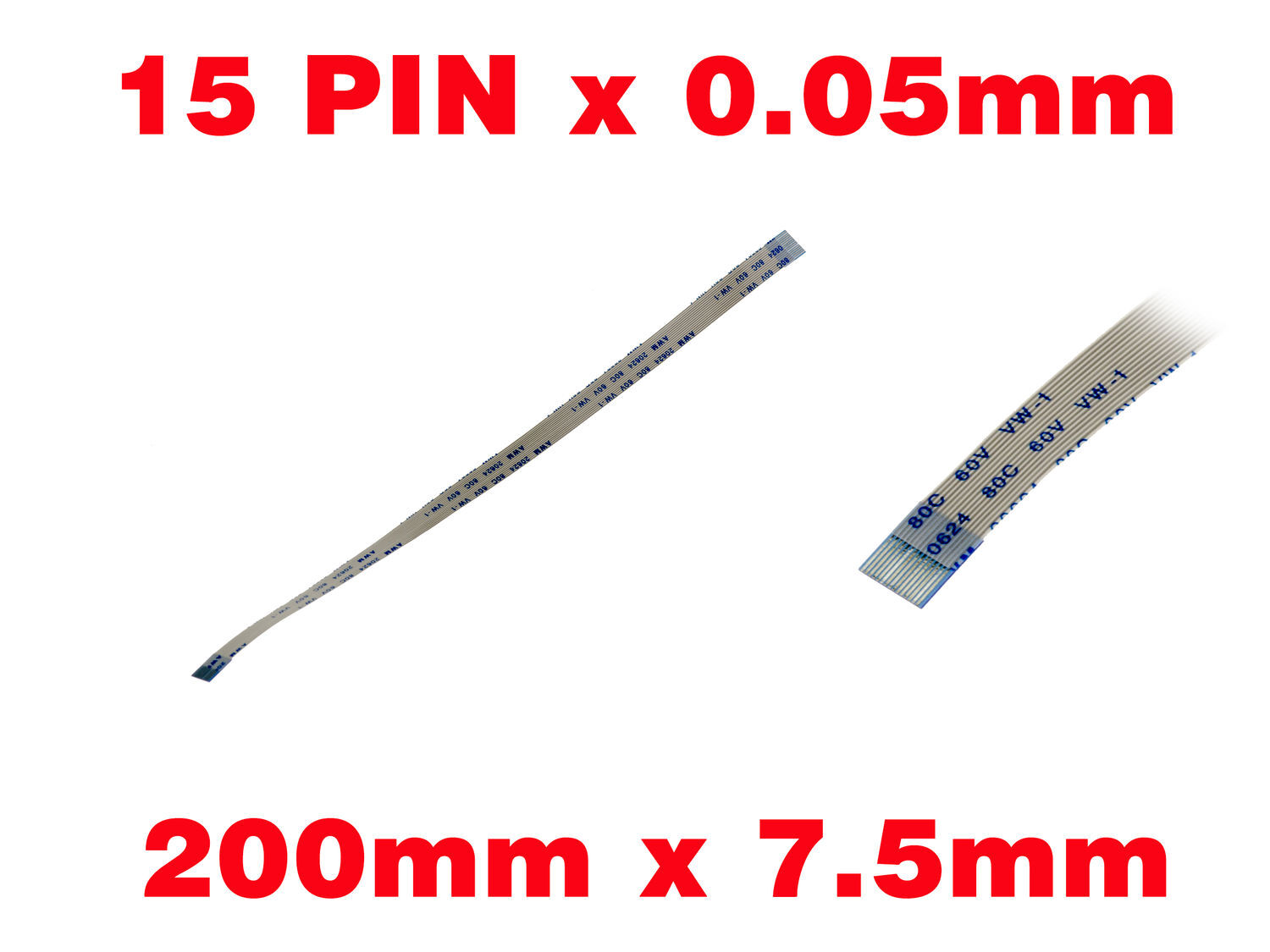 Flat Filo Nastro Zif Lif FPC 15 Pin Non 0.5MM Lunghezza 200 MM Larghezza 7.5 MM