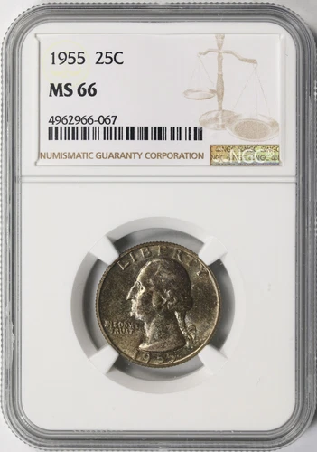 1955 25c Washington Quarter NGC MS66
