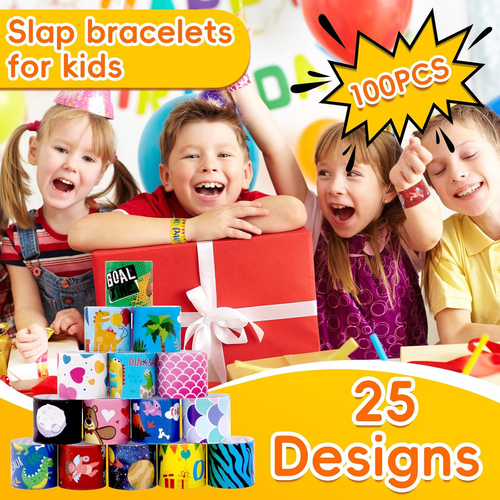 144PCS Slap Bracelets for Kids 8-12 Party Favors, Christmas Gifts for Kids Slap - Picture 5 of 12