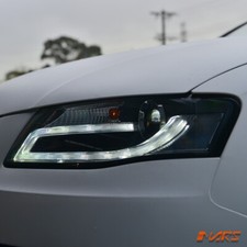 Real DRL Dual Beam Head Lights for AUDI A4 S4 B8 09-12 (HALOGEN MODEL ONLY)