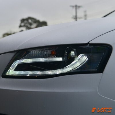 Real DRL Dual Beam Head Lights for AUDI A4 S4 B8 09-12 (HALOGEN