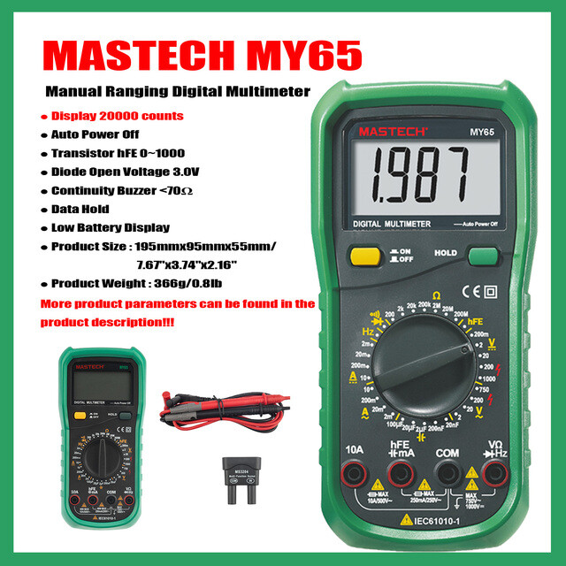 MASTECH MY60 MY61 MY62 MY63 MY64 MY65 MY68 Manual Ranging Digital.