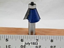 (1) NEW  1-1/8" OD 22.5° Chamfer Carbide Tip Router Bit 1/2 Shank Bearing c4