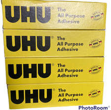 4 UHU Glue 35 ml. All Purpose Adhesive Tube Crystal Clear All Materials Repair