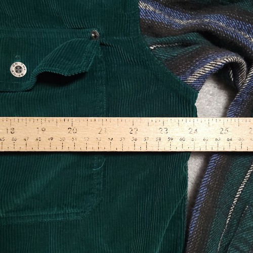 Vintage On The Brink Mens Corduroy Button Up Shirt XL 80s 90s Elbow Pads Green - Picture 4 of 17