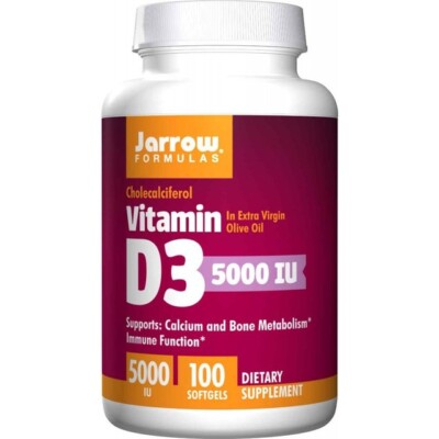 Jarrow Formulas, Vitamin D3 125 mcg (5,000 IU), 100 Softgels Exp 09/23