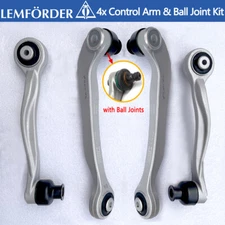 4PC Lemforder Front Upper Control Arms Ball Joints OEM For Audi A6 S6 S8 Phaeton