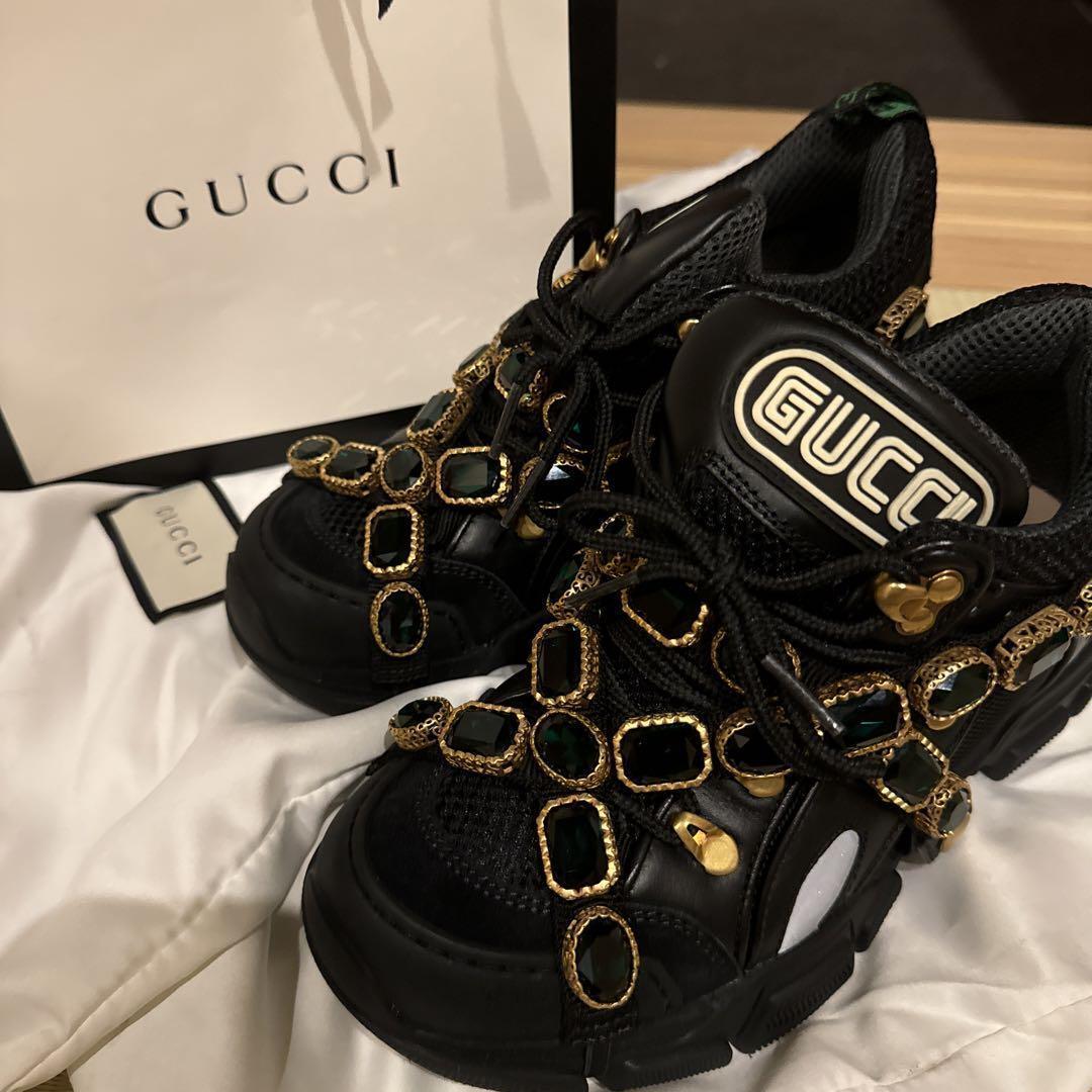 Auth Gucci Flashtrek Sneakers Shoe Crystal 36in US Shoe Size Auth Gucci Flashtrek Sneakers Shoe Crystal 36in US Shoe Size