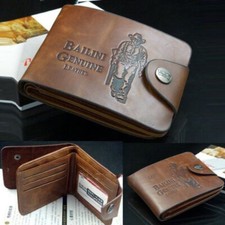 Men's Leather Slim Wallet With ID Window Bifold Credit Card Holder Front Pocket