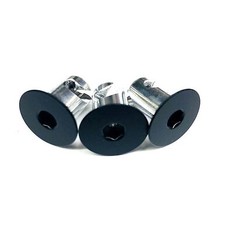Black Hex Head Qtr Turn DZUS Button Fasteners - 650 Flat 50pk