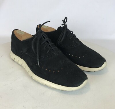 Cole Haan Black Suede Shoes Size 10 Cole Haan Womens Size 10 Grand OS Oxford Black Suede Lace Up  main image 2