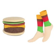 Eat My Socks Novelty Food Unisex Adults One Size Cheeseburger Socks - 1 Pair