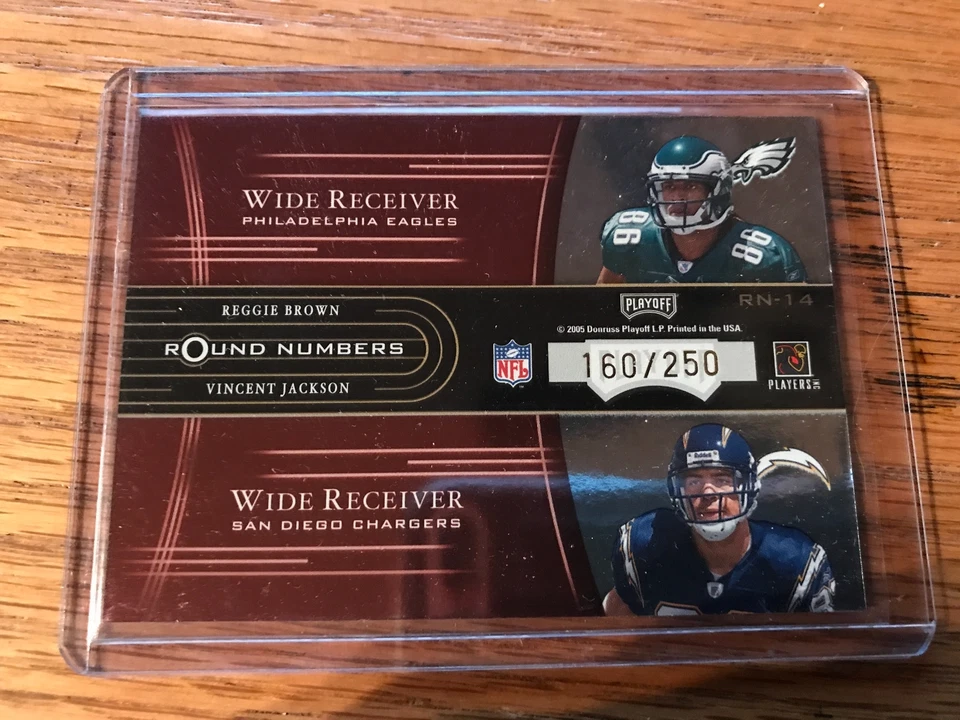 2005 Playoff Contenders Round Numbers Red RN14 Arrington Shelton Brown Jackson - Image 2 of 2