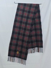 VTG Lauren Ralph Lauren Lambswool Scarf 74x13 Double-sided Made In Scotland Pony
