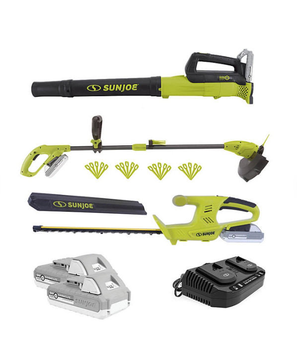 NEW✳️Sun Joe 24V Cordless 3-Tool Garden Combo Kit: Hedger, Trimmer & Leaf Blower