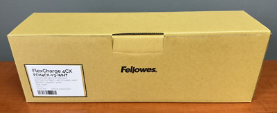 Fellowes FCH4CX-V3-WHT Flexcharge Desktop Power 2 AC 1 USB-A 1 USB-C Power Strip