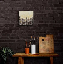 Original Abstract Acrylic Impasto Painting Large City artwork