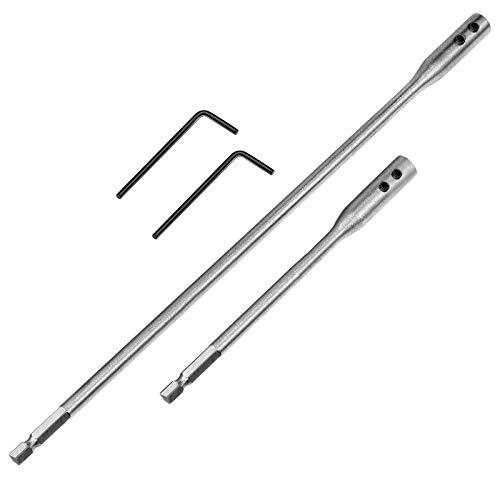 4 Pieces 1/4 Extension Drill Bit Set Wood Spade Drill Bit Extension, 6 and 12 