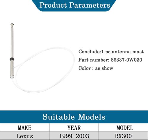 Replacement For Lexus 1999-2003 RX300 Radio Aerial Antenna Mast 86337-0W030 H6N7 - Bild 3 von 12