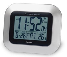 Radio Controlled Wall Clock or Desk Clock  Large LCD UK & Ireland Version