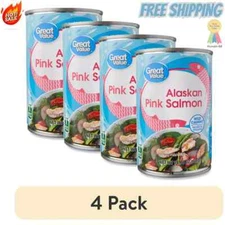 New Great Value Alaskan Pink Salmon, 14.75 oz (4 pack) Free Shipping