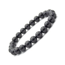 Bracelet en Shungite perles rondes Bio Mineral Energy