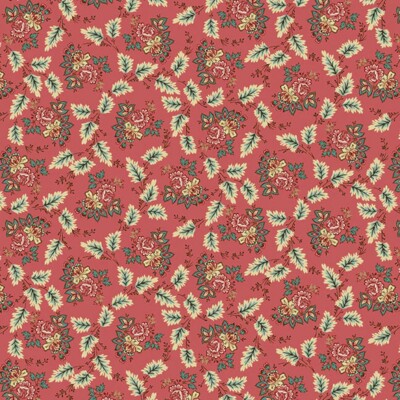 Henry Glass Lille Floral Leaf Pink Cotton Fabric By The Yard