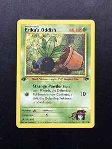 70/132 Erika’s Oddish 1st Edition Gym Challenge Pokémon Card Rare NM WOTC