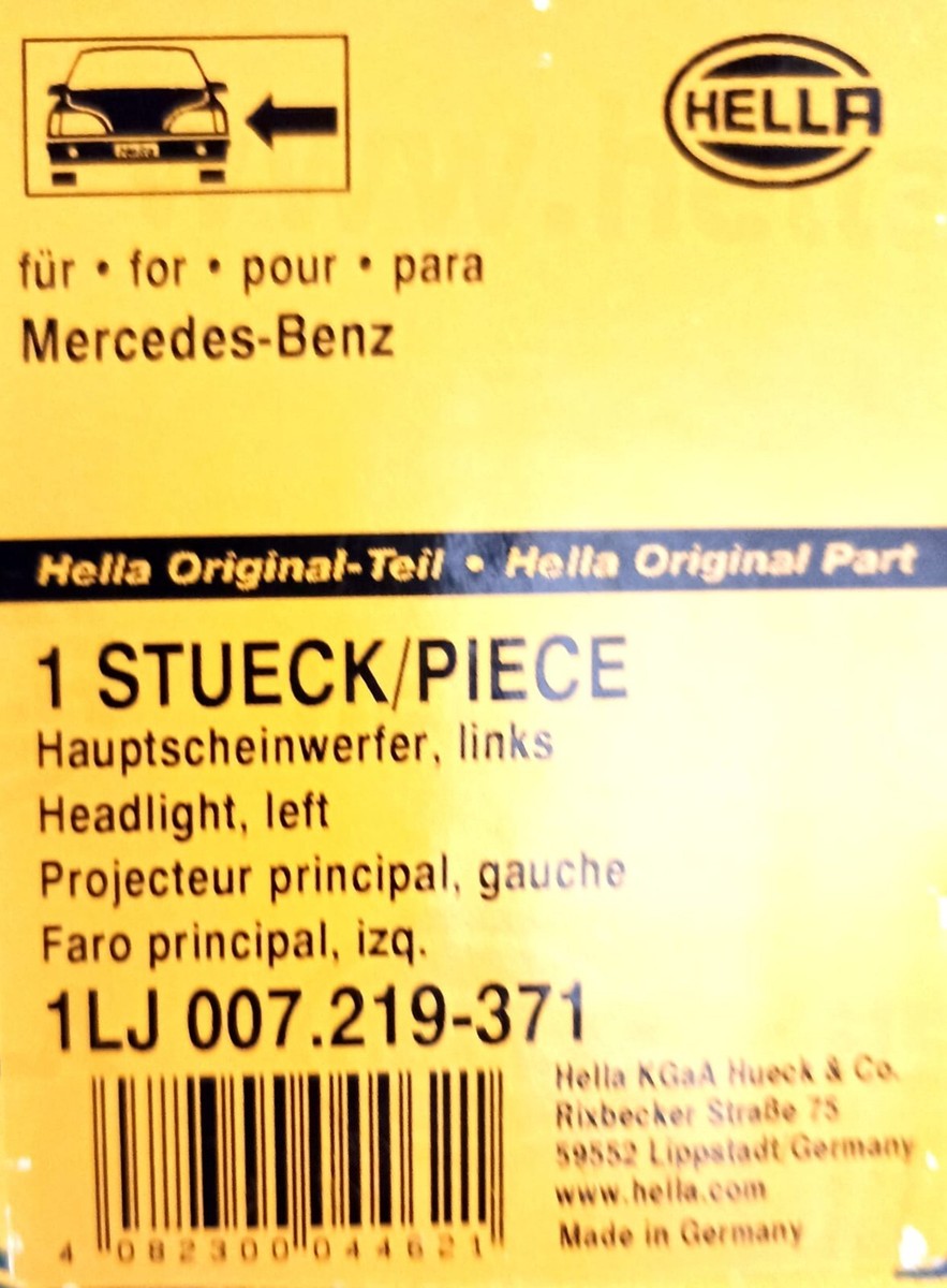 2x Hella 1LJ007219371-381 Hauptscheinwerfer für MERCEDES-BENZ